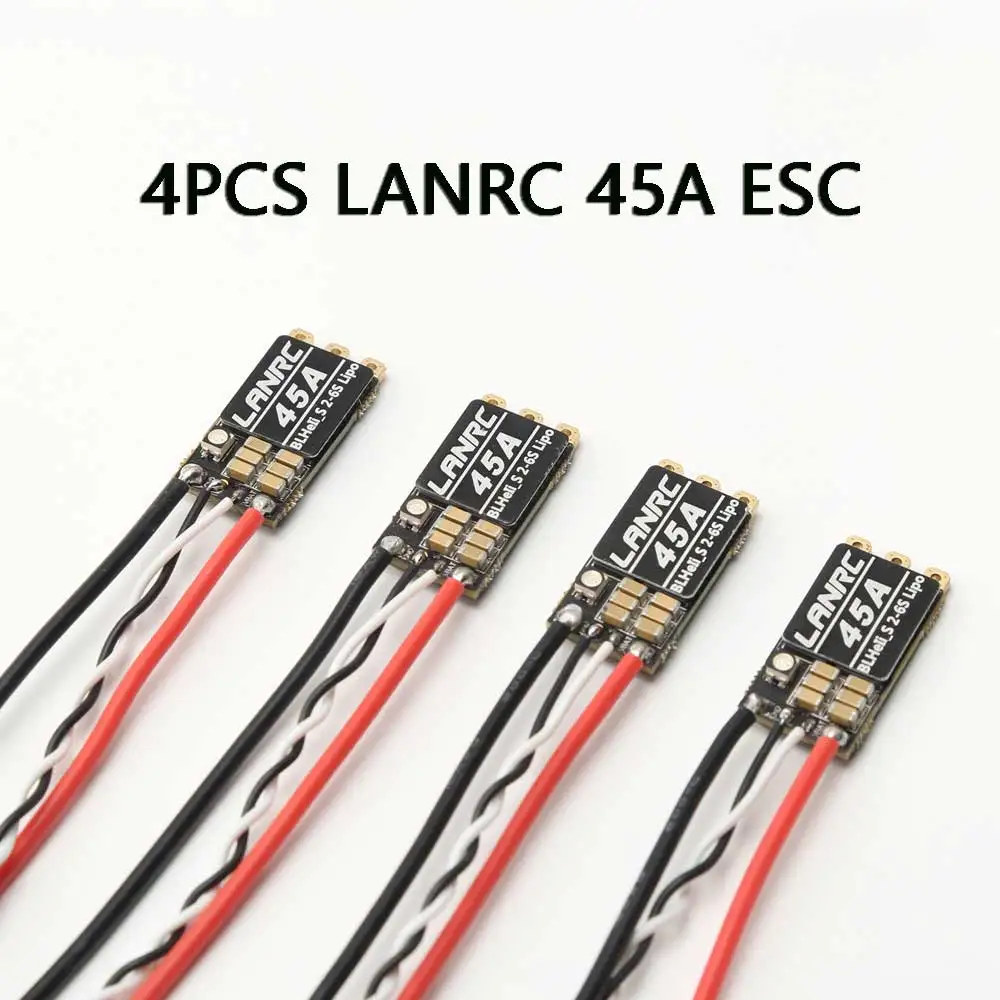 Lanrc 35a/45a Blheli_s Esc Borstelloze Elektronische Gouverneur 2-6S Lipo Met Led-Lichtondersteuning Dshot125/300/600 Voor Het Kruisen Van Drones