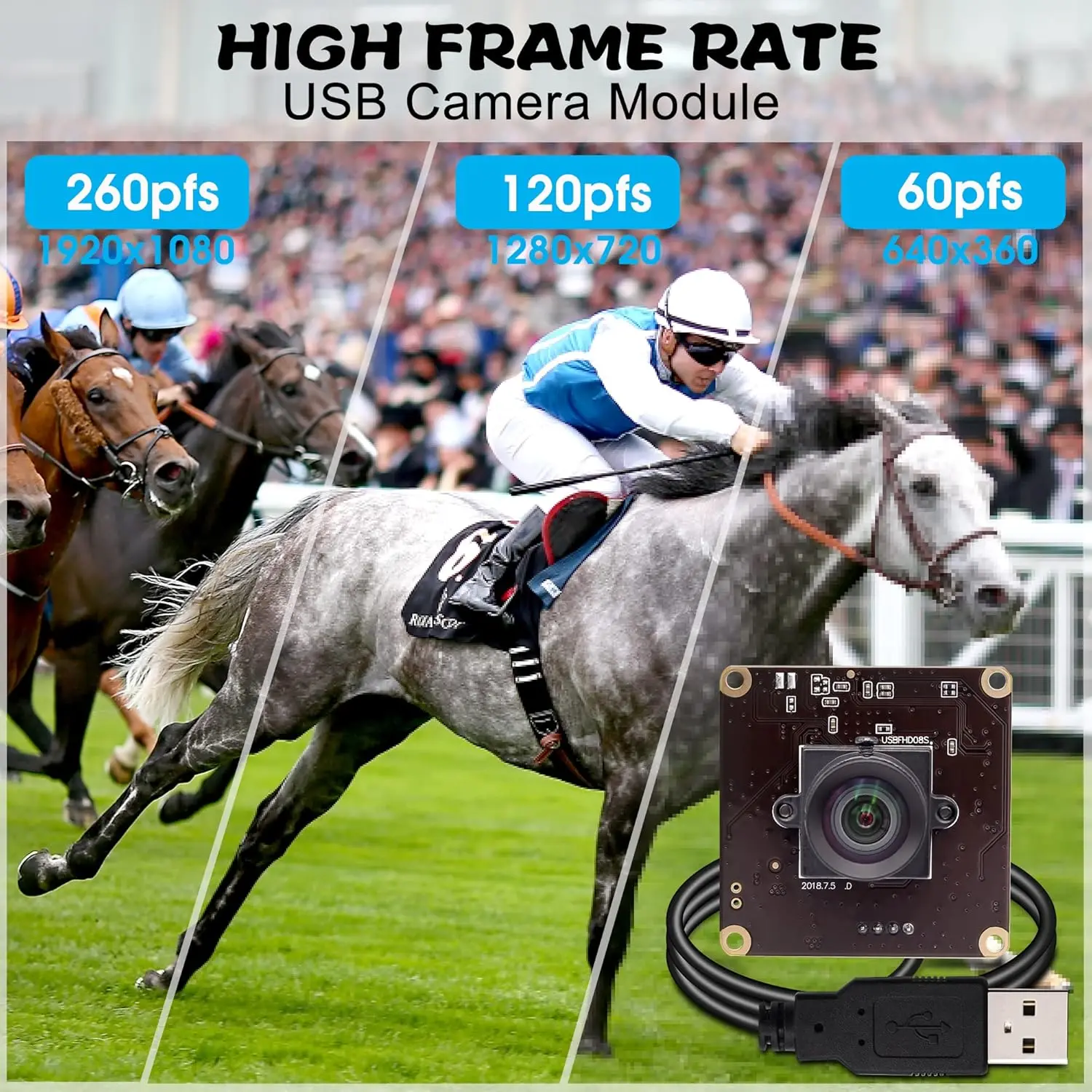 SVPRO 260fps/120fps/60fps High Speed USB Camera Module 2MP 1080P OV4689 CMOS Mini Camera for Industrial Inspection