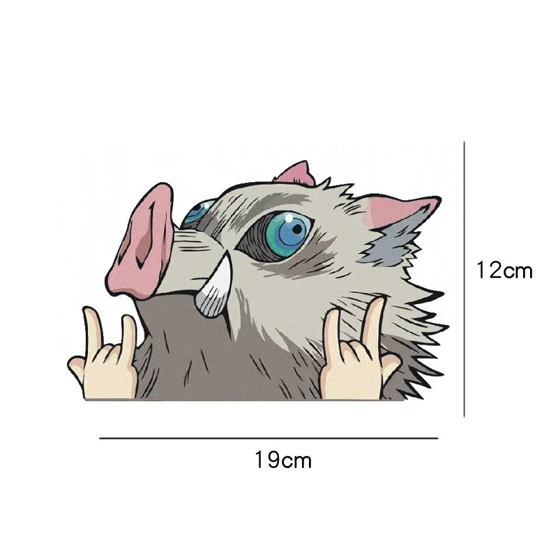 MN1 Funny Anime Car Sticker Inosuke Zenitsu Nezuko Anime Waterproof Reflective Cute Car Bumper Decal Sticker Cosplay Costume8/yG