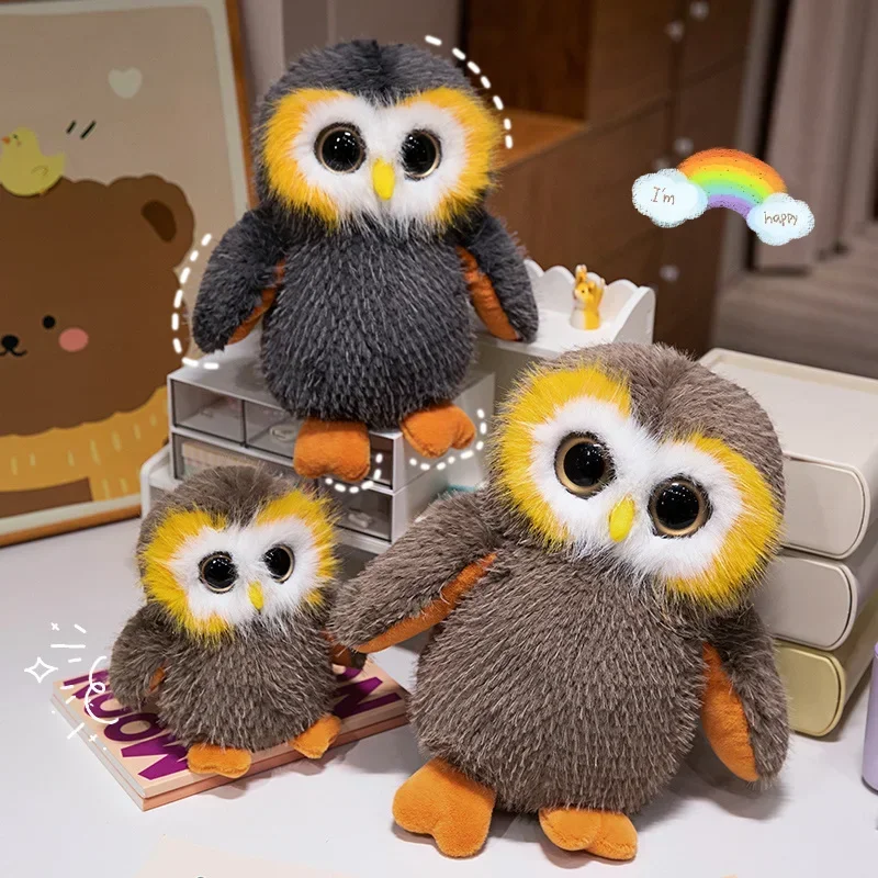 20/33CM Big Eyes Owl Plush Toys Cute Soft Stuffed Animal Doll Lifelike Sibley's Owels of North America Doll