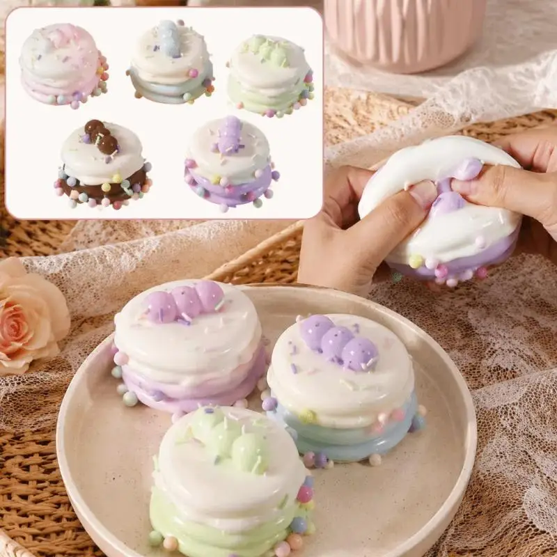 Simulation Cake Fidget Toys Soft Slow Rising Colorful Decor For Stress Relief Kids Play Birthday Party Favors