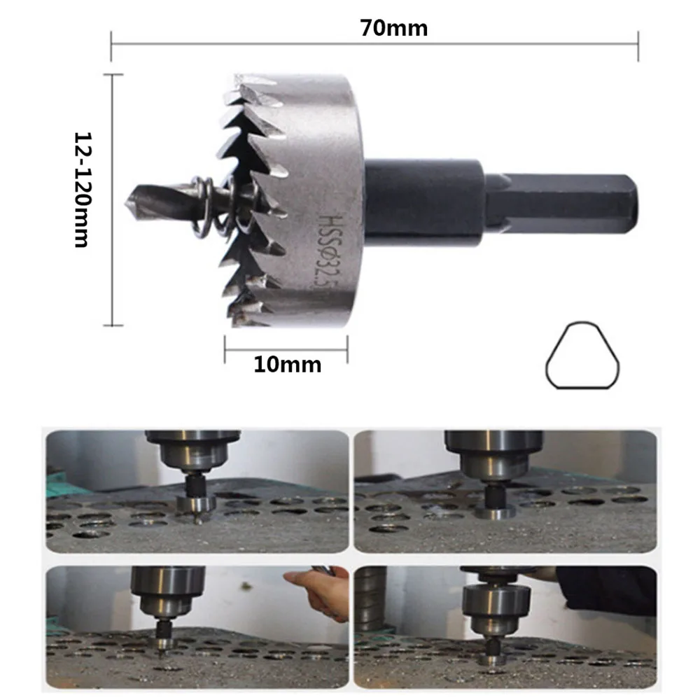 1PC HSS sega a tazza 12-120mm set di utensili per mandrino apriscatole in acciaio ad alta velocità per la lavorazione dei metalli di perforazione di metalli sottili