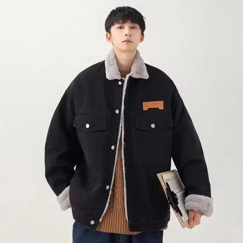 

Мужская джинсовая куртка в стиле casual, осенняя, свободного кроя, в стиле стритстайл, для работы, модная, для студентов, верхняя одежда, приталенная, длинный рукав