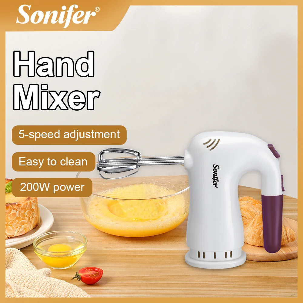 Hand Mixer, 5-Speed Multi-Function Electric Beater & Dough Mixer, 200W, for Cakes, Bread, Cookies, Cream