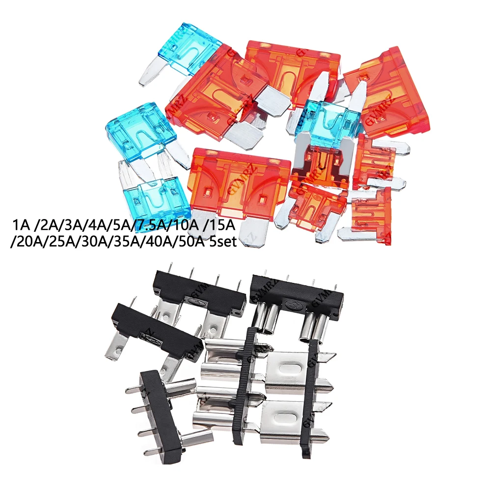 

5Set Mini Micro 32V PCB Board Standard Safety Clip Insertion Typ Small Blade Auto Automotive Boat Car Fuse Holder For PCB Board