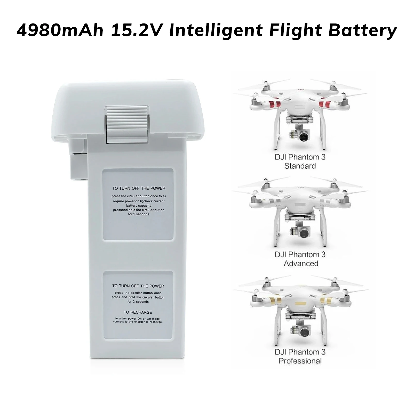 Batteria Phantom 3 15.2V 4980mAh batteria di volo intelligente per DJI Phantom 3 Professional 3 Standard 3 Advanced Drone