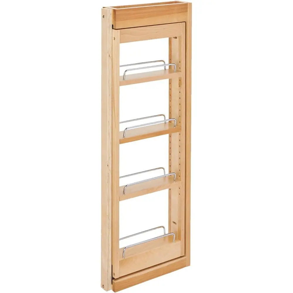 

Kitchen Cabinet Pullout Wooden Wall Organizer Slide Out Pantry Storage, 3 x 33 inches, Multiple Sizes