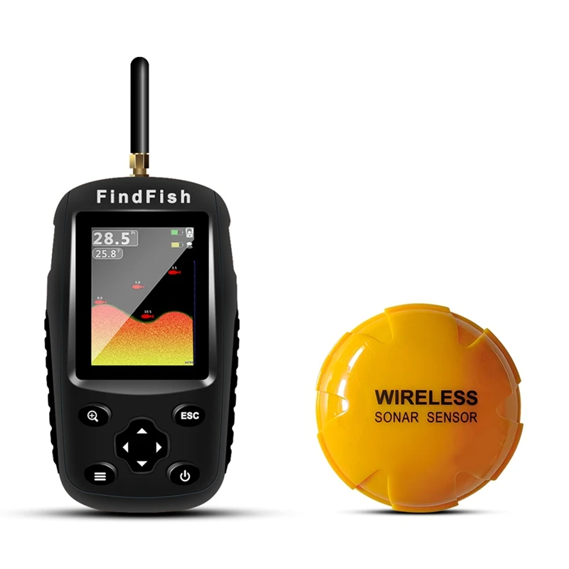 ABAC-Smart English Russian Menu Wireless Sonar Portable Fish Finder Sensor Echo Sounder Alarm River Lake Sea Bed Live