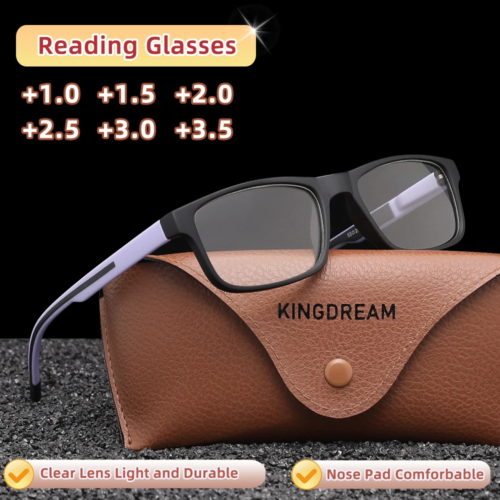 KINGDREAM Reading Glasses For Men Women Anti Blue Light Reading Eyeglasses For Elderly +1.0~+3.5