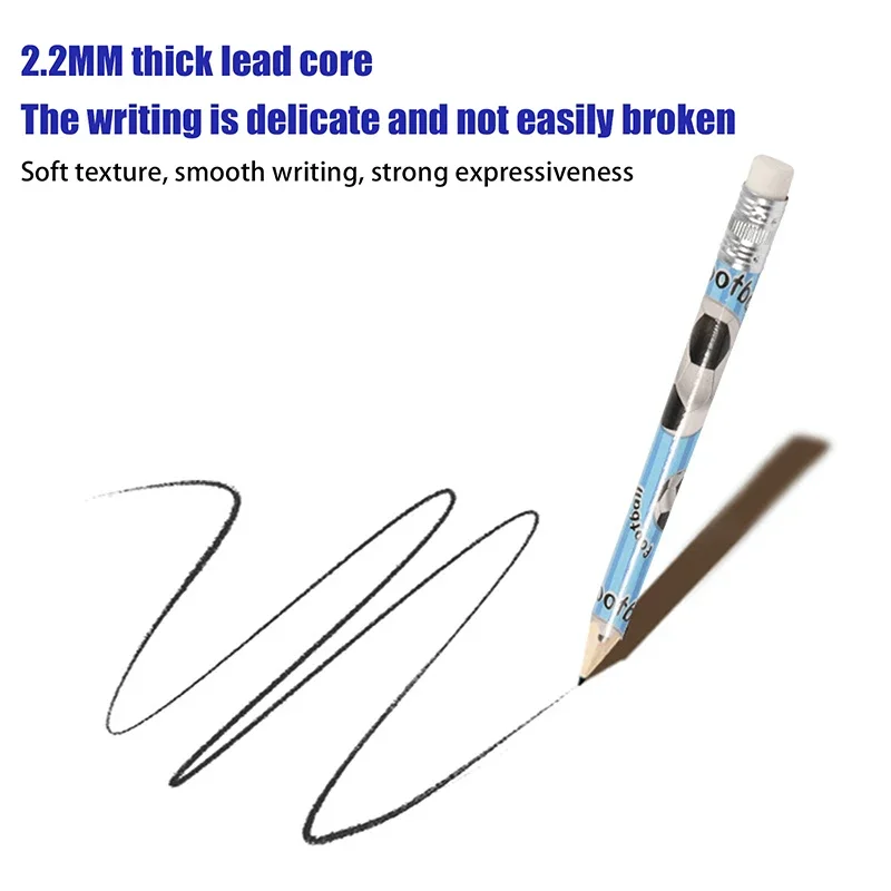 

12Pcs Football Themed Pencils Sports Party Soccer Wooden Pencils With Erasers Classroom Reward School Supplies Party Gift