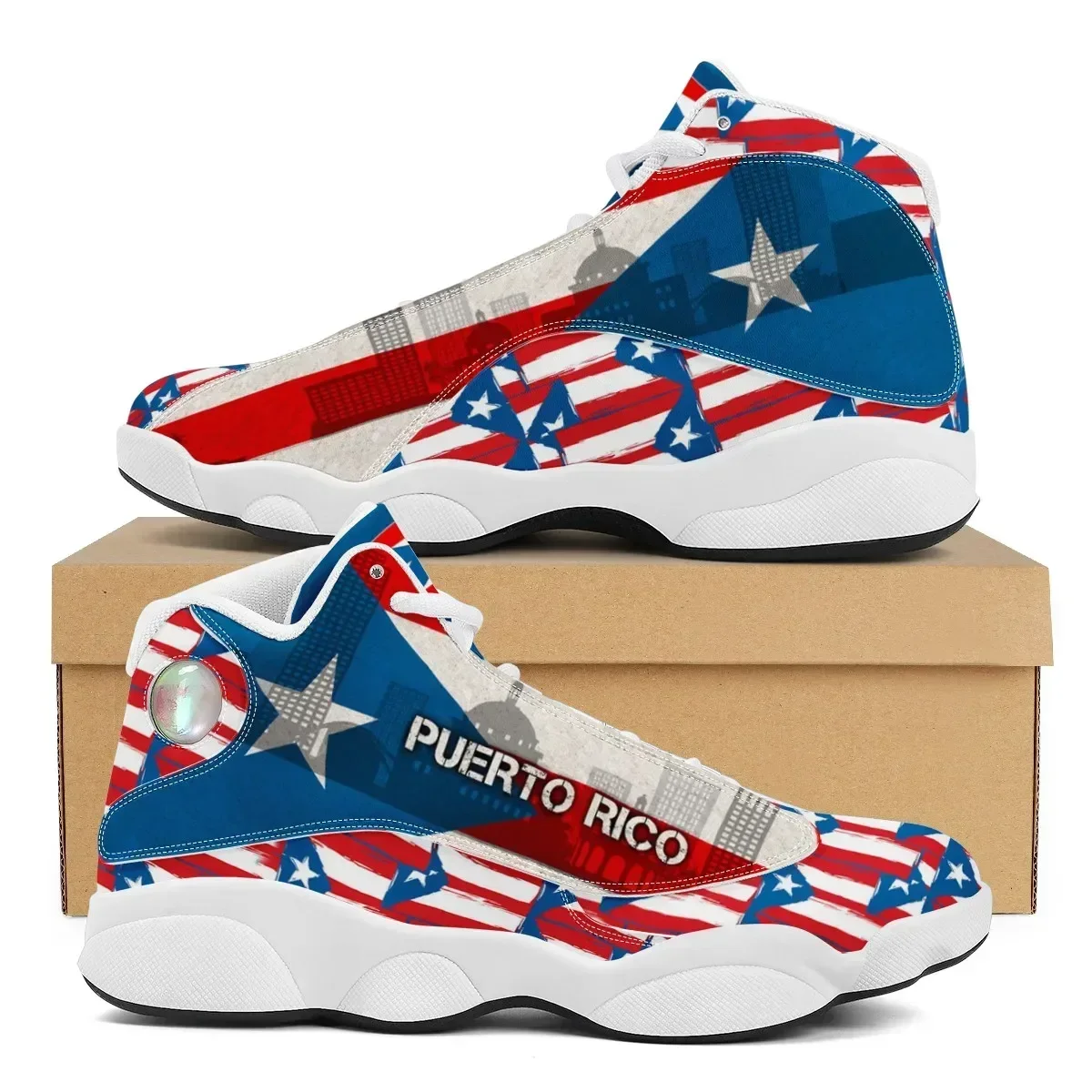 

Puerto Rico Flag Print Cool Boys Basketball Sneakers POD Tennis Shoes for Male Teens Custom Shoes Gift Running Shoe Dropshipping