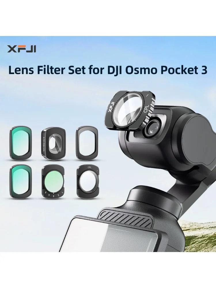 XFJI CPL UV VDN1-10 Star 8pt Diffusion 1/4 ensemble de filtres d'objectif à dégagement rapide cadre pour DJI OSMO Pocket 3 accessoires de caméra d'action