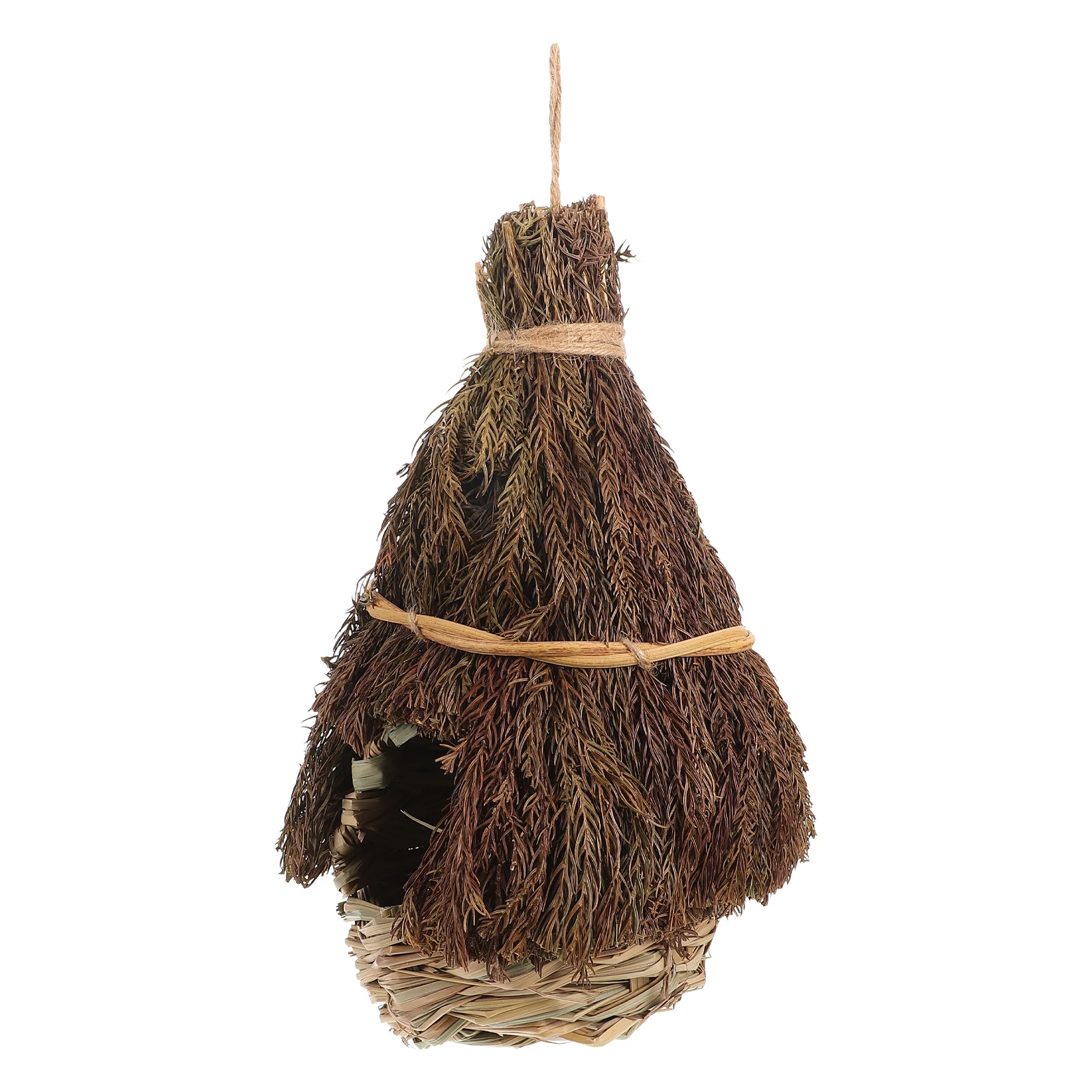 

Woven Bird Nest Cage Grass Cozy Handmade Hanging Nests for Small Birds Outdoor Garden House Balconies Ventilated Design Easy