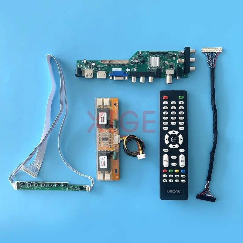 

For LM220WE1 LM220WE3 LM201WE3 LM201WE4 Driver Board Matrix 4CCFL DVB Signal Digital USB+HDMI+VGA+AV+IR Kit 1680*1050 LVDS-30Pin