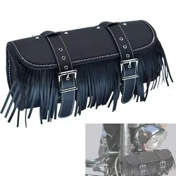 Universal Motorcycle Black Retro Tassel 7L Headband bag Side Waterproof Luggage Bag Tail bag Tote Bag For Touring Outdoor
