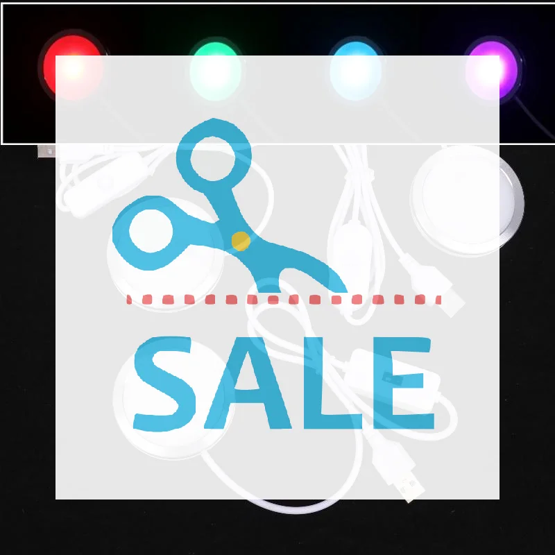 

1Pcs For Bamboo Led Light Parts DIY Model Warm White/Multicoour USB Round Ultra-thin Light For Bambu Lab Led Lamp Kit Hardware