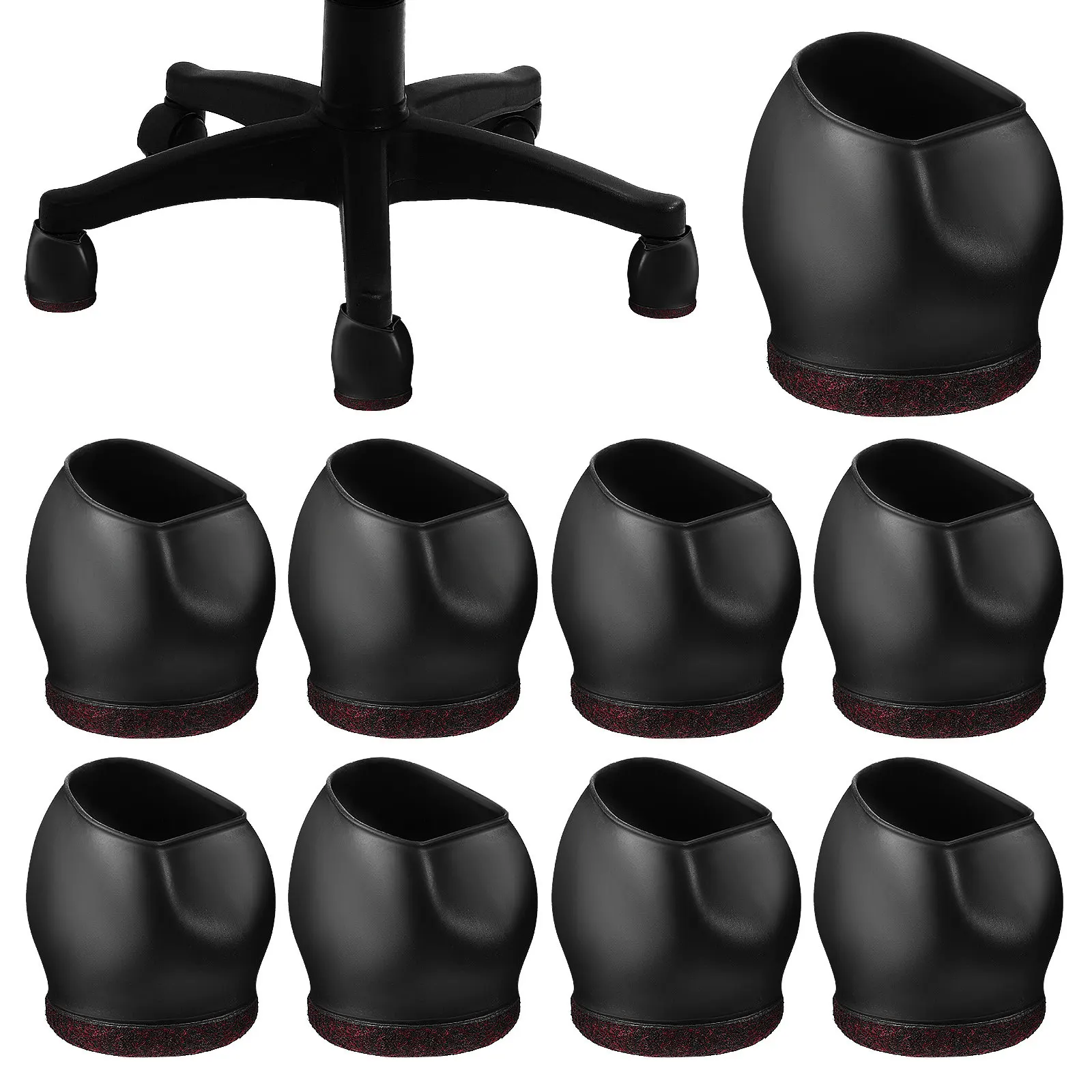 10Pcs Rolling Chair Wheel Cups Tpe Furniture Caster Floor Protectors Chair Caster Covers for Office Chairs Carpet Hardwood