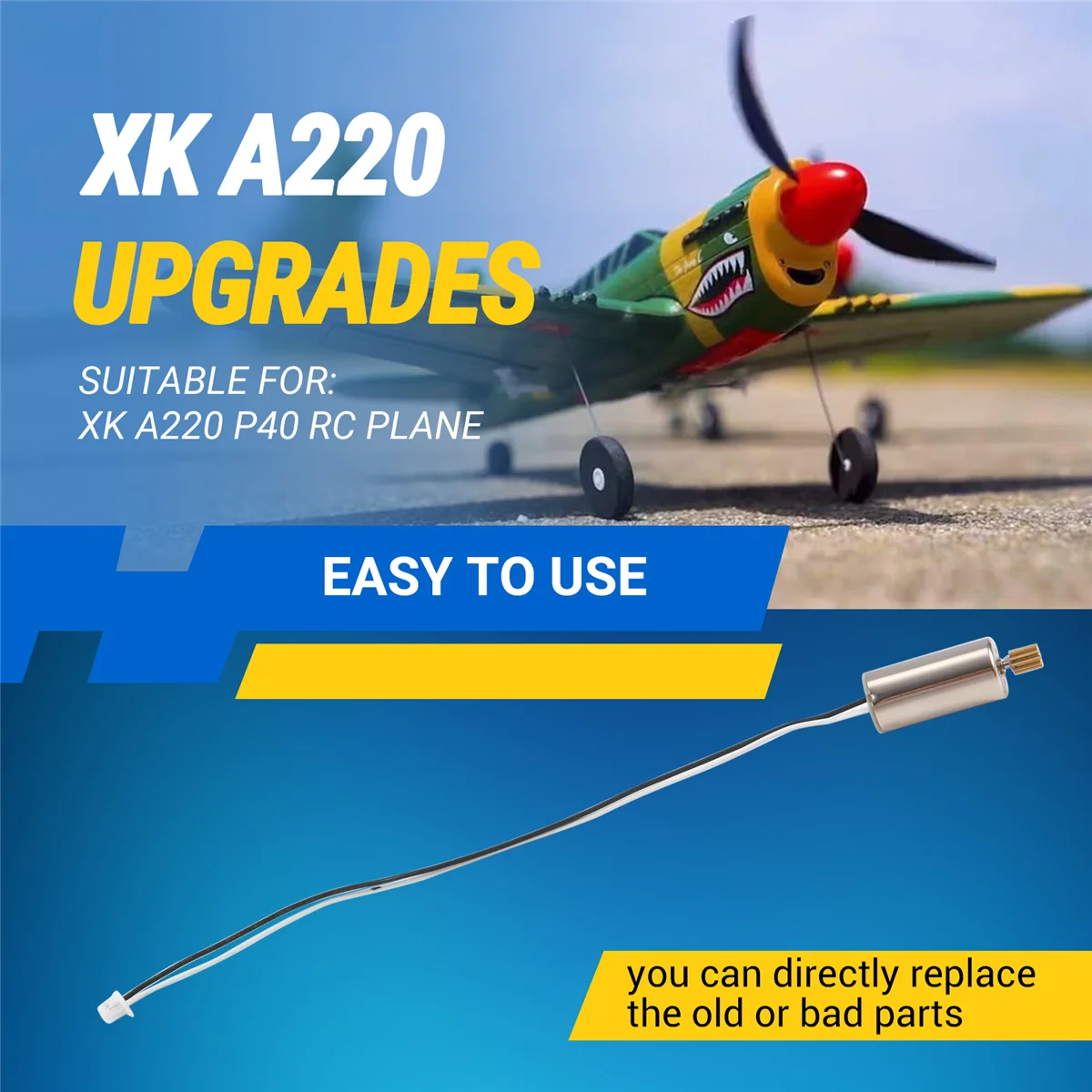 Wltoys XK A220 P40 Motor com Motor Gear, Avião RC, Avião, Peças sobresselentes de aeronaves, Acessórios