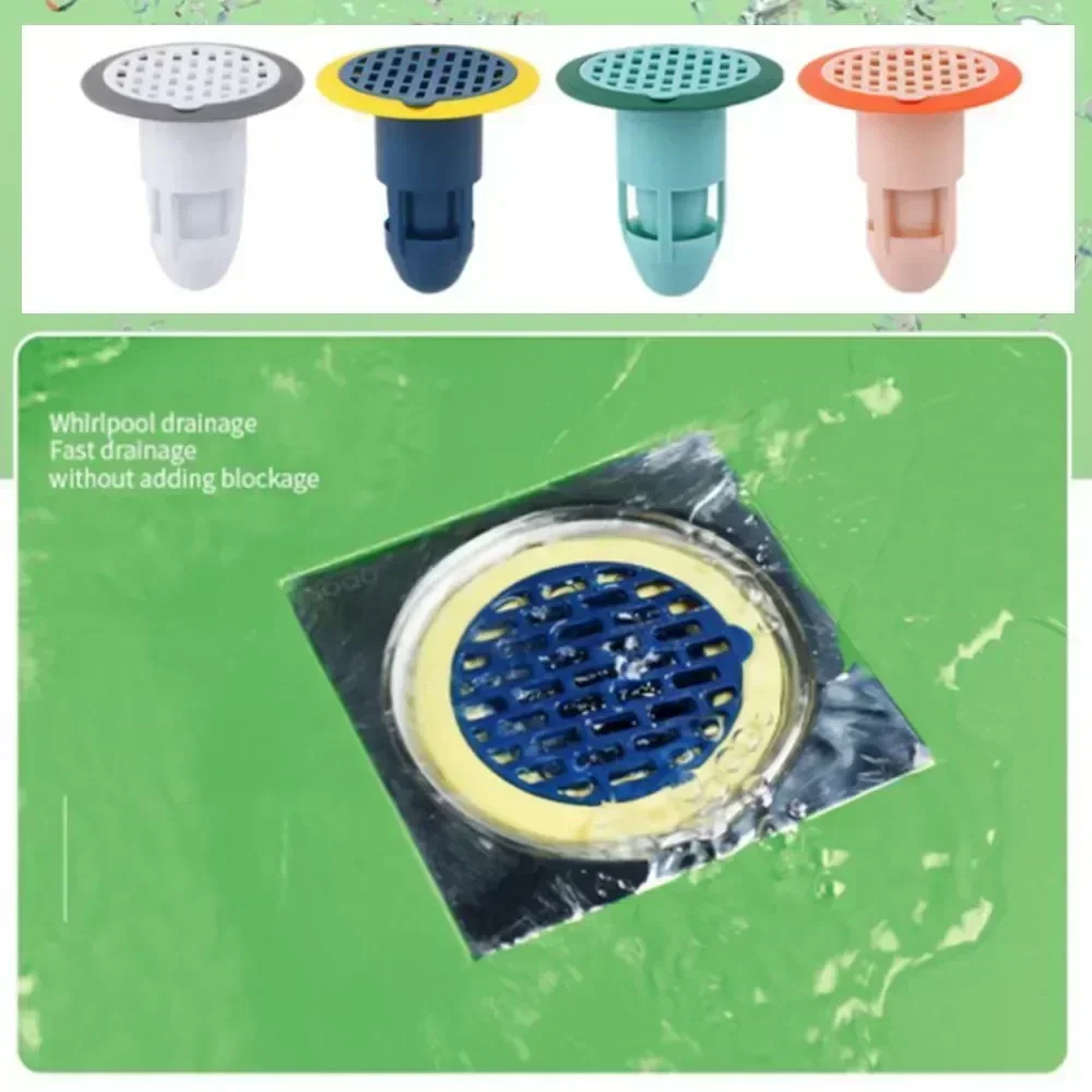 2Pcs Bath Shower Floor Strainer Cover Plug Trap Silicone Anti-odor Sink Bathroom Water Drain Filter Insect Prevention Deodorant