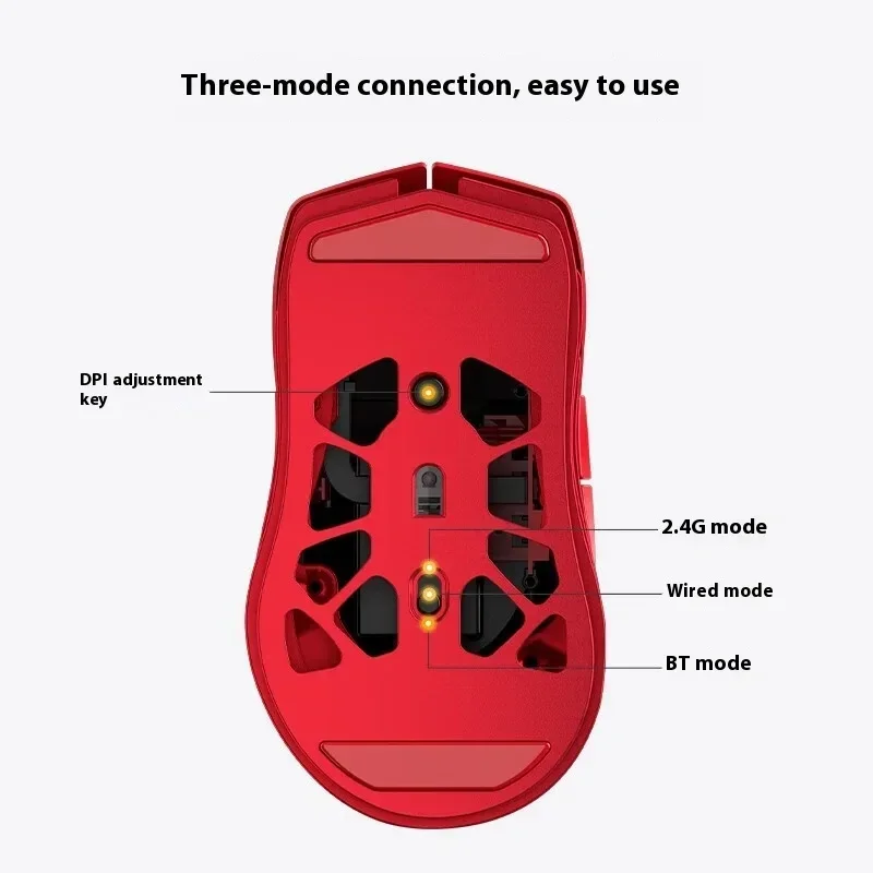 Imagem -04 - Mouse sem Fio para Jogos Tri-mode Bluetooth tipo c Liga de Magnésio de Alumínio Ergonômico Leve Personalizado Paw3395 Ajazz-m259