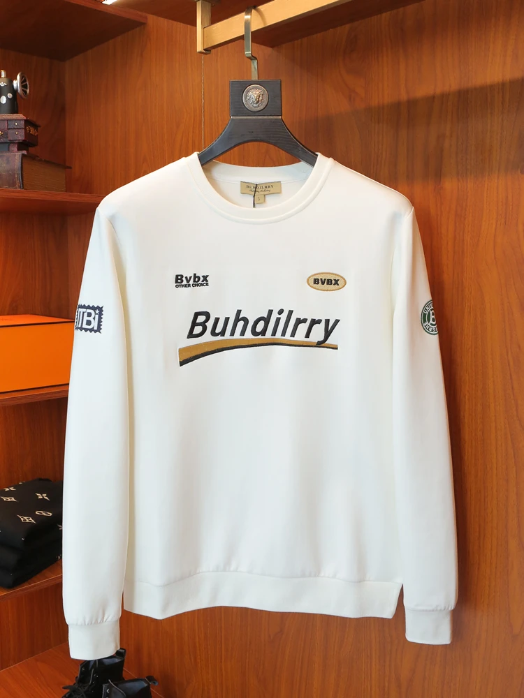 

Ele Embroidered Sweatirt Long Sve Hoodie Men's Slim Fit Cotton T-irt Urban Sle Spring Autumn Faion Casual Wear