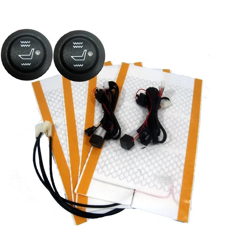 

4pcs,12V carbon fiber car heater kits with round , heated heating cushion Pads Winter Warmer Covers Heater