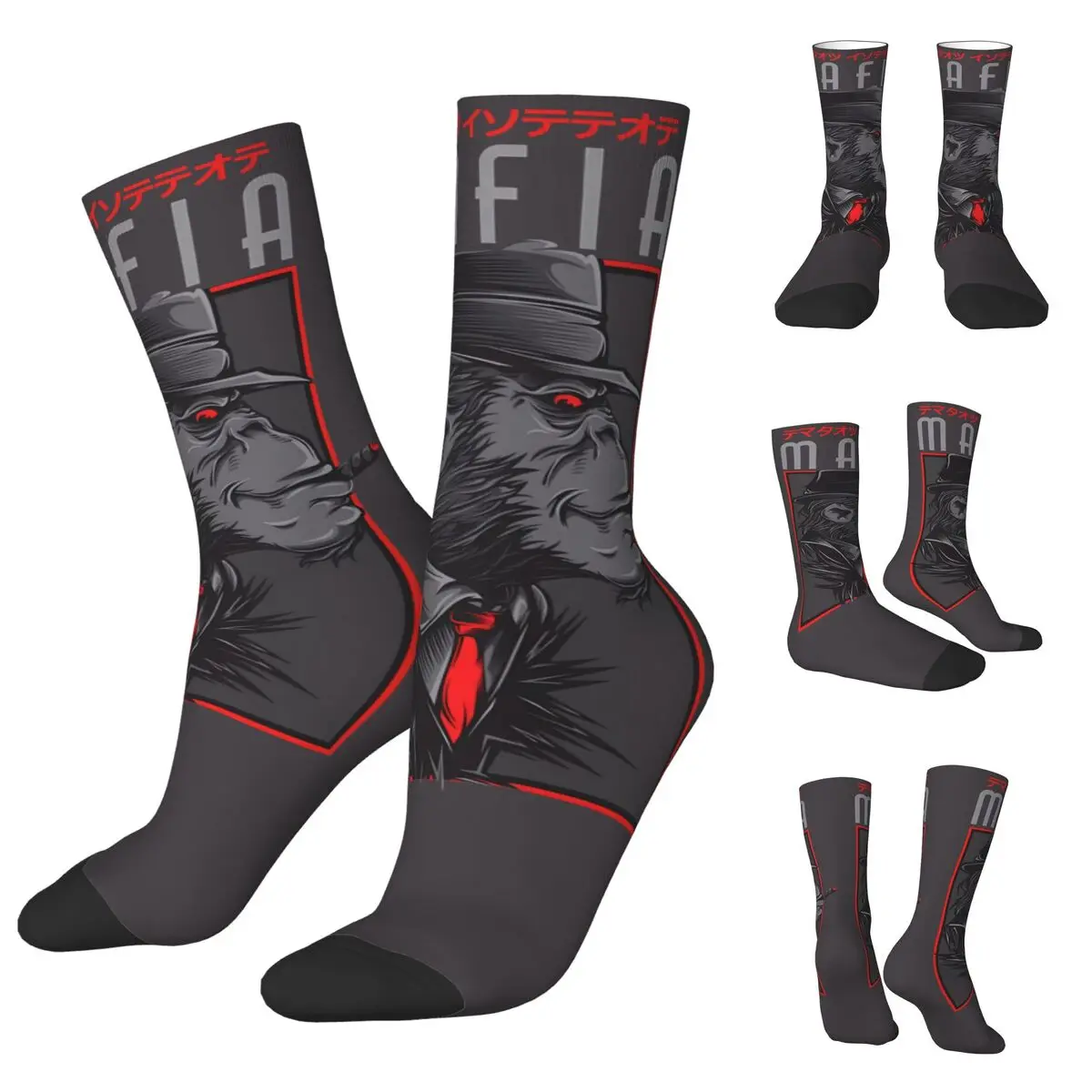 

Mafia Handsome Gorilla Men and Women printing Socks,Motion Applicable throughout the year Dressing Gift