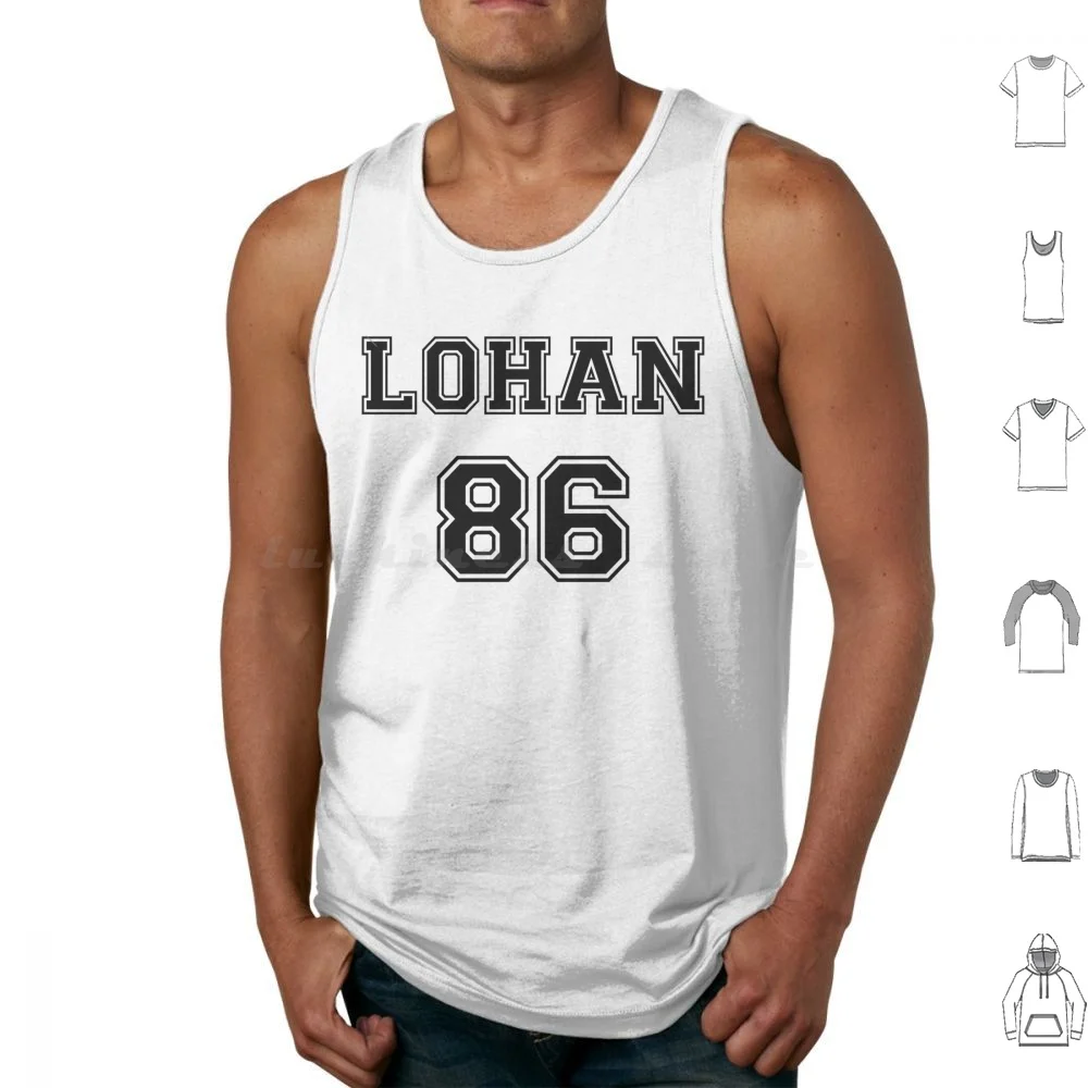 Lindsay Lohan 'lohan 86' Sportive / Football Jersey Look Tank Tops Vest Sleeveless Lindsay Lohan 86 Sports Sport Sportive