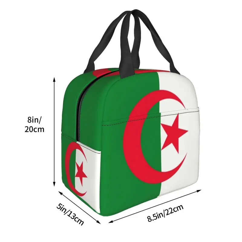 Custom Algeria Flag Lunch Bag Men Women Thermal Cooler Insulated Lunch Box for Kids School Children