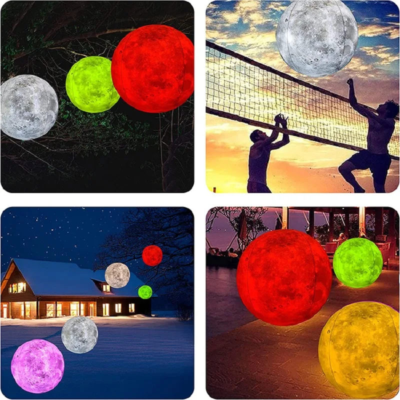 PVC40cm lua cheia led16 cor bola de luz de controle remoto piscina ao ar livre layout inflável bola flutuante bola de praia