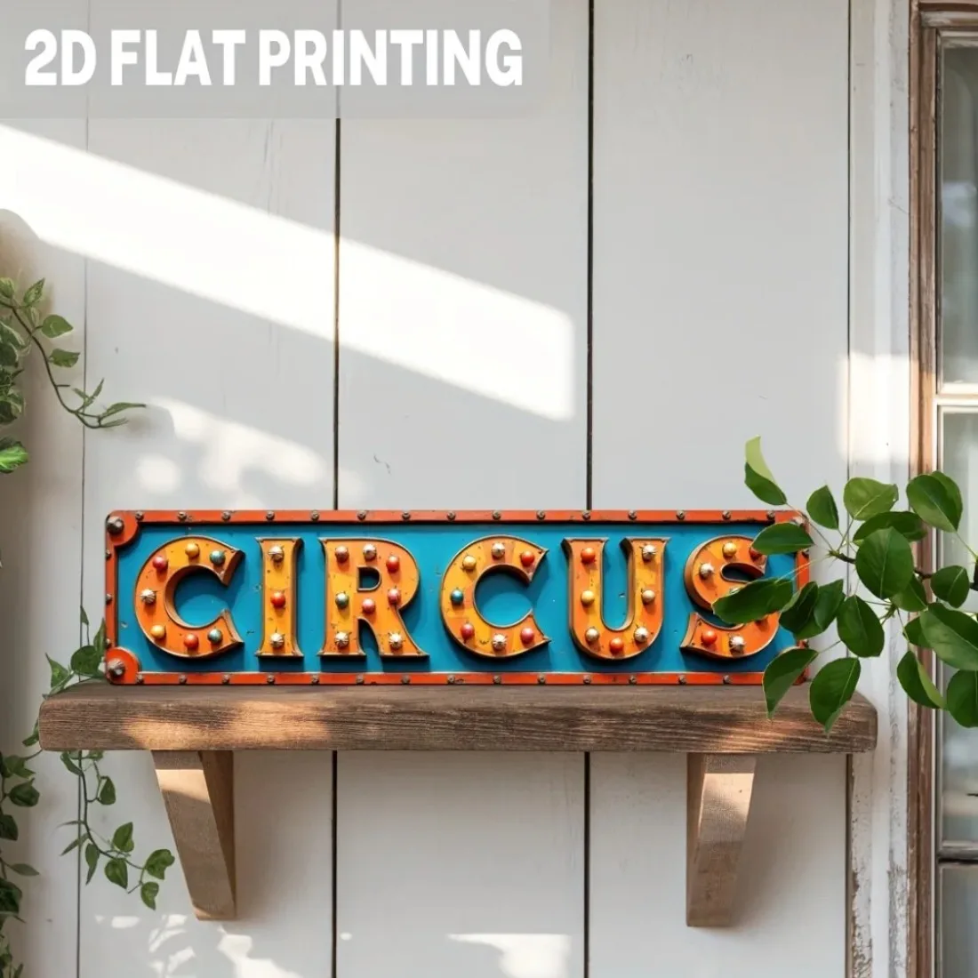 CIFBUY 2D Flat 1pc Vintage Circus Metal Sign, Retro Colorful CIRCUS Design, Wall Hanging Decor for Game Room Bar