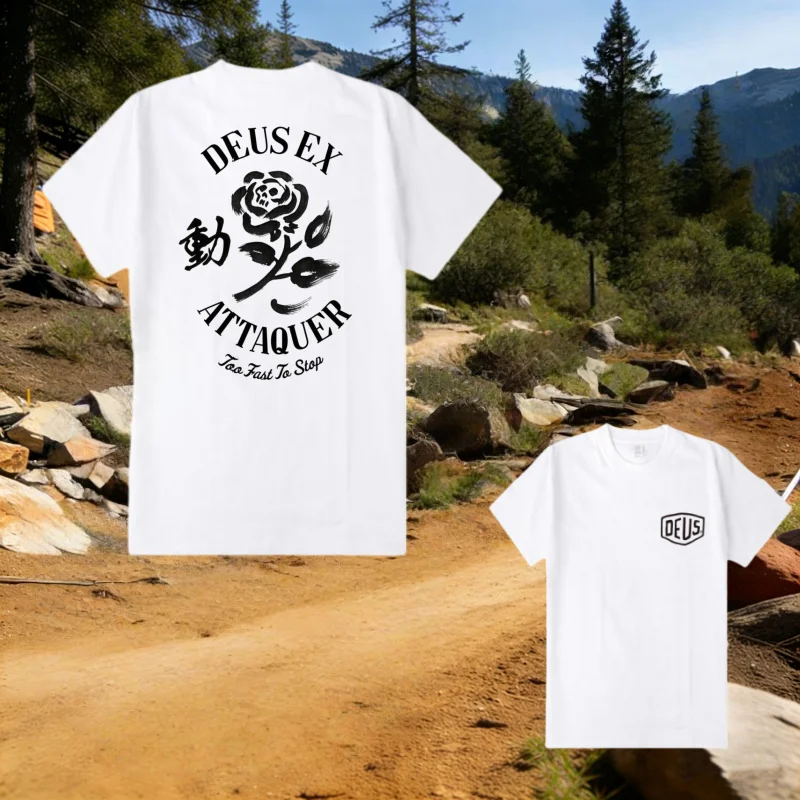 DEUS EX MACHINA Heren High Street Style Losse, coole bedrukte ronde trui Zomer Casual Mode Ademend T-shirt met korte mouwen DH