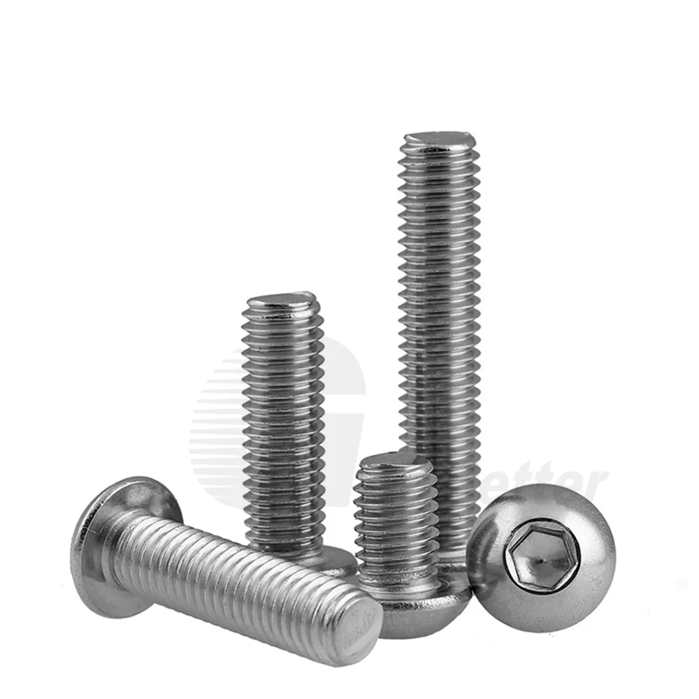 

5-100Pcs Hex Half Round Head Screw M3 M4 M5 M6 M8 M10 304 Stainless Steel Grade 6.8 Flat Head Hexagon Socket Allen Screw Bolt