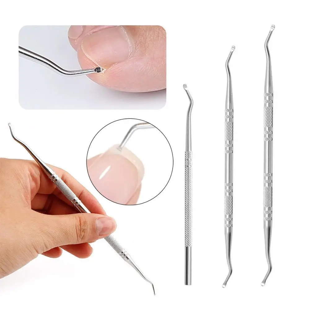 

Stainless Steel Ingrown Toenail Corrector Tool Double Ended Nail Lifter Hook & File for Pedicure, Manicure & Paronychia Care