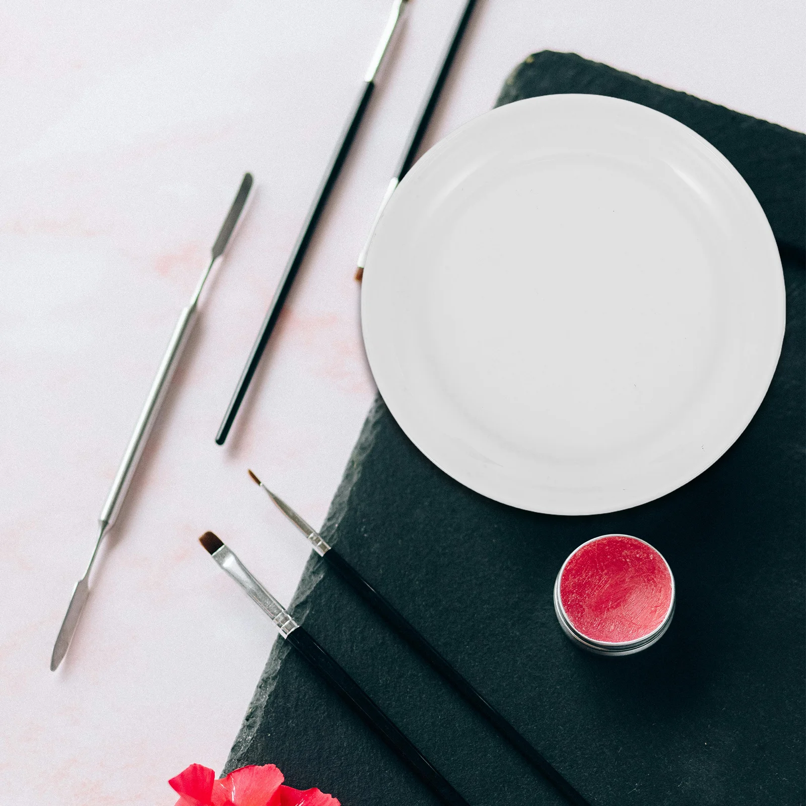 

5Pcs Ink Dish Water Plate Plastic Durable Practical Calligraphy Brush Tray for Artists Students Calligraphy Painting Stationery