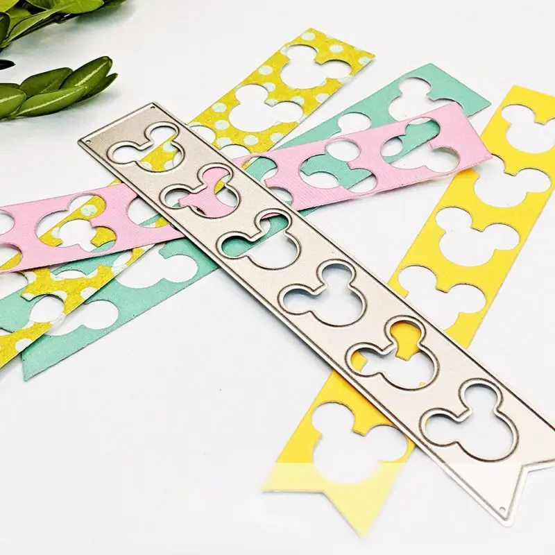 Disney Mickey Mouse Ribbon Border Metal Cutting Dies Die Cuts for DIY Scrapbooking Paper Cards Crafts New 2022 Arrival