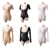 Danza del vientre de manga larga ceñido al cuerpo, Top de gasa, camisetas de malla pura transparente, trajes de danza del vientre para adultos, traje de baile, leotardo de busto abierto