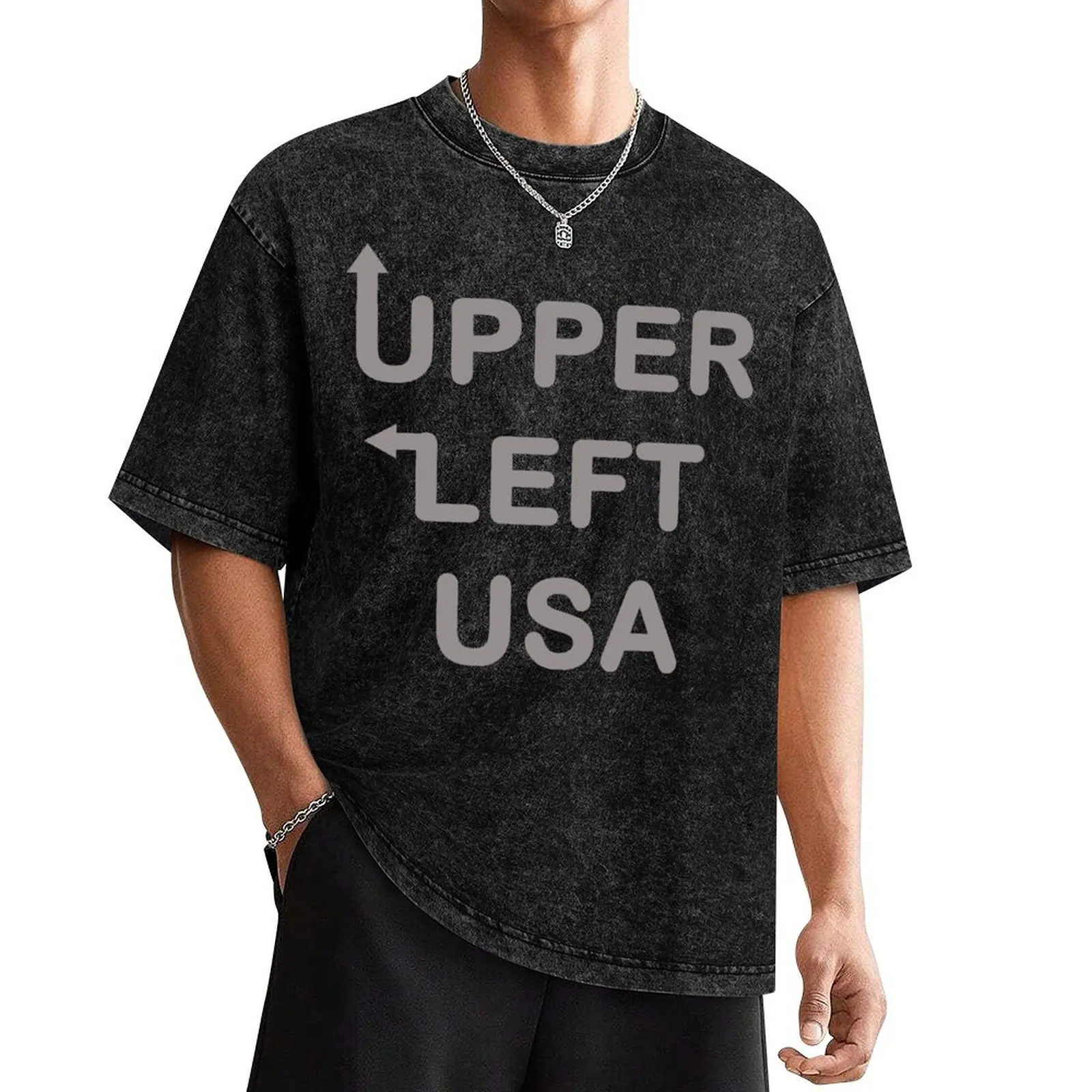 Upper Left USA T-Shirt fashion shirts cotton man t-shirts vintage clothes mens t shirt graphic