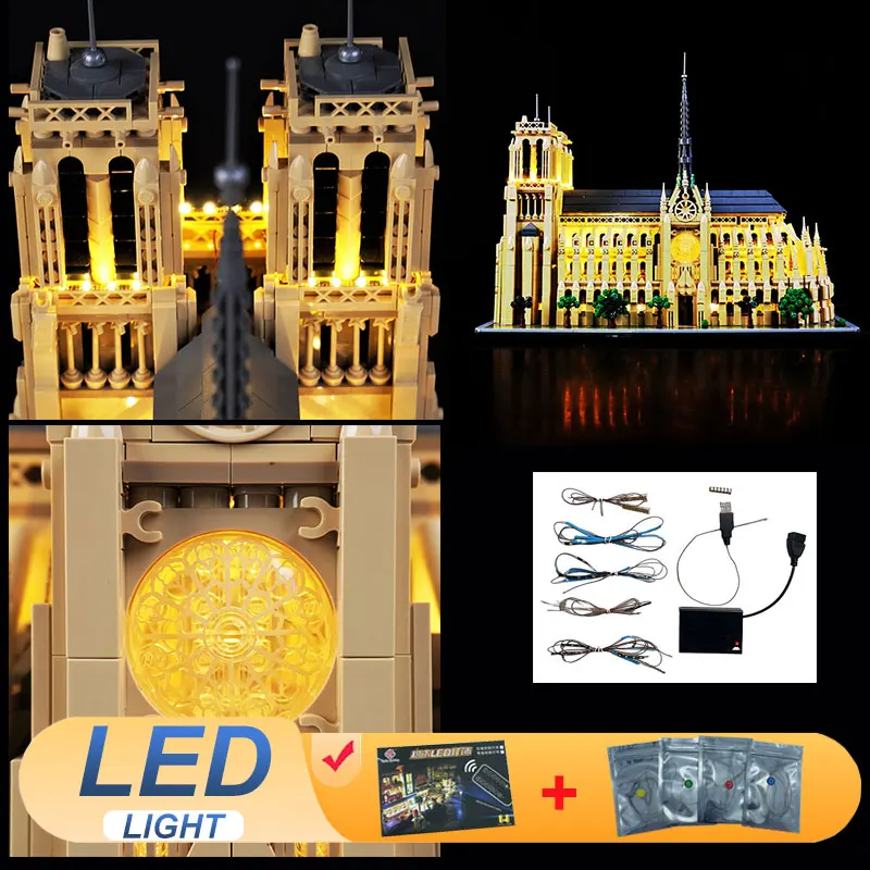 

LED Light Kit For LEGO 21061 Notre-Dame de Paris Decorative Lamp DIY Gift (Not Include Building Blocks Bricks Kits Sets Model)