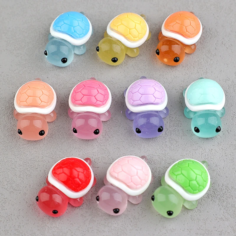 1Pcs Mini Luminous Turtle Ornament Micro Landscape Ornaments Miniature Fish Tank Decoration DIY Desktop Decor