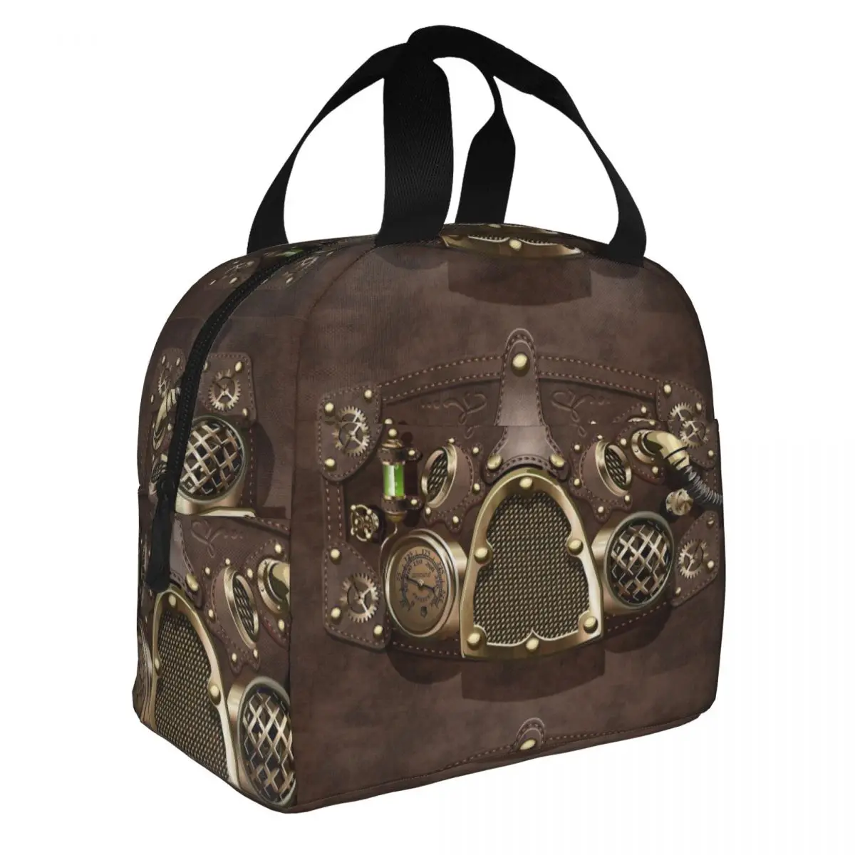 Steampunk Insulated Lunch Bags Thermal Bag Lunch Container Pilot Air Fighter Helmet Leakproof Tote Lunch Box Food Storage Bags