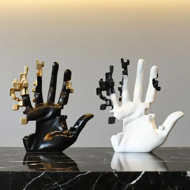 2025 Hot-Selling Abstract Hand Resin Sculpture - Artistic Home Decor Desktop Ornament, Wholesale Custom Handcrafted Figurine