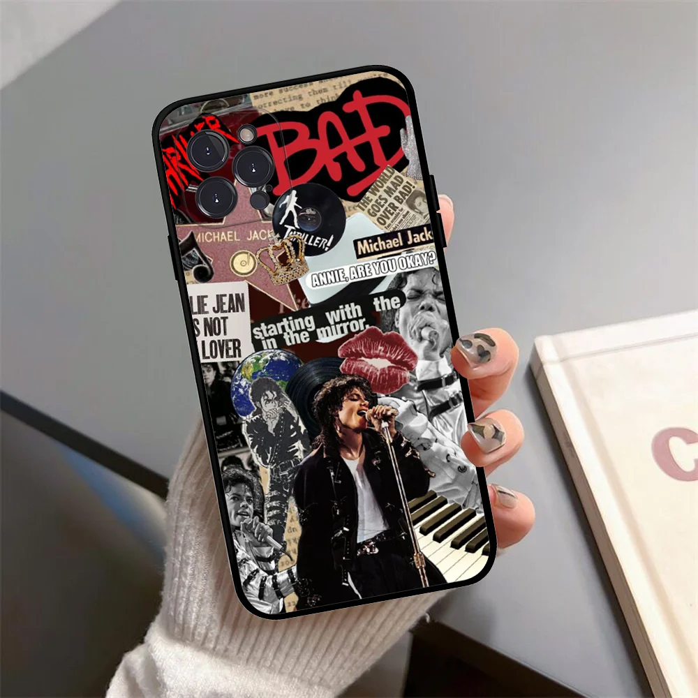 80er Jahre Pop Sänger M-Michael J-Jackson Handyhülle Silikon weich für iPhone 16 15 14 13 12 11 Pro Mini XS MAX Plus X Cover – Detail 13