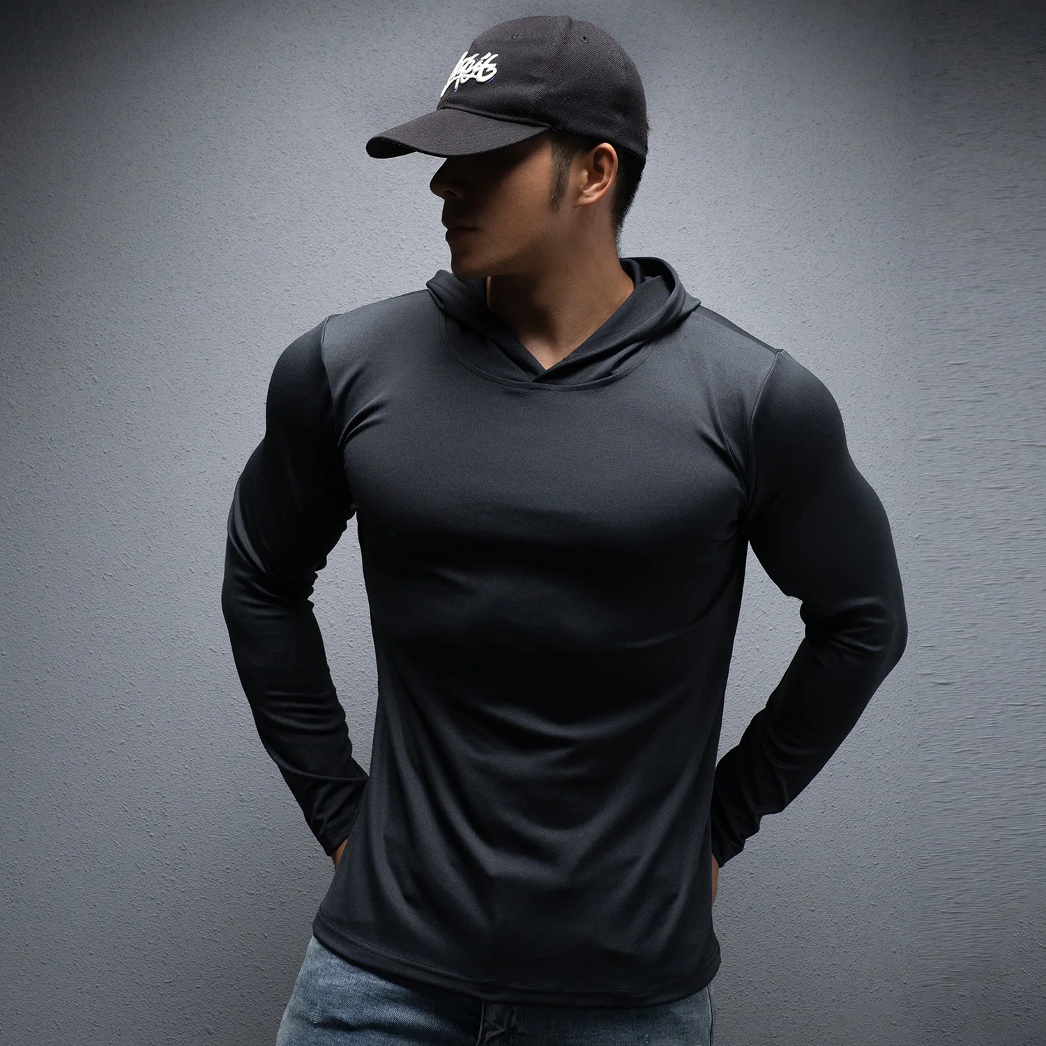 Spring autumn Fitness T-shirt Men's Long Sleeve Quick Drying GYM Tight Sports Thin Top Training T-shirt men hoodie sportswear