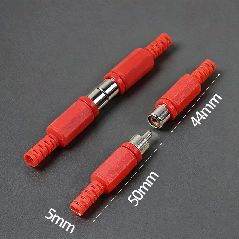 1-10PCS /Set RCA AV Male Plug Female Socket Lotus Plug Connector with Plastic Shell Welding Adapter for Audio Video Speaker