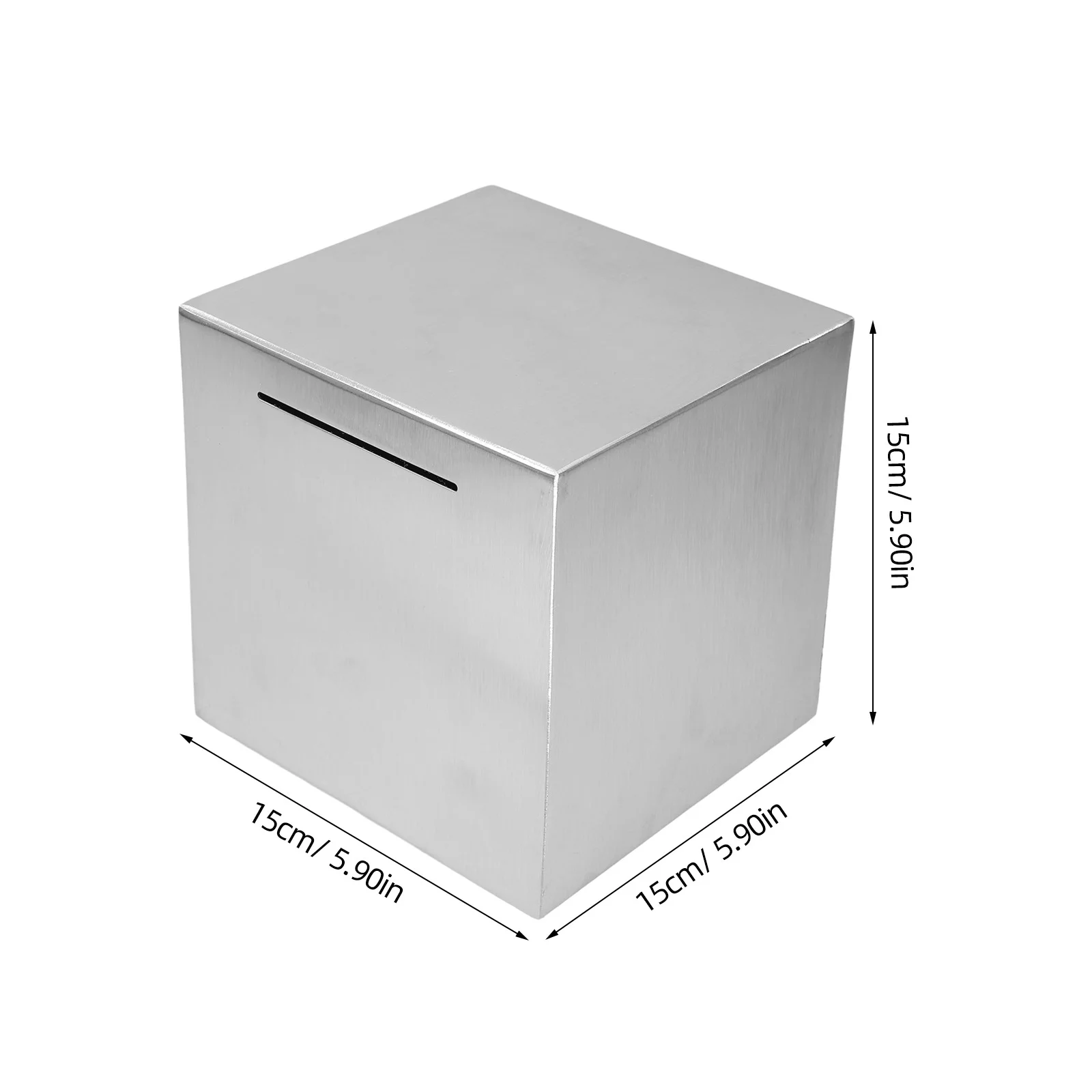 Stainless Steel Piggy Bank Savings Kids Metal Simple Banks for Adults Coins Container Household Money Small Desktop