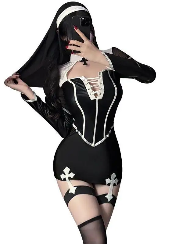 Костюм монахини на Хэллоуин для взрослых, наряд для выступления на сцене, новая модель, цельный костюм для женщин 8-25 лет
