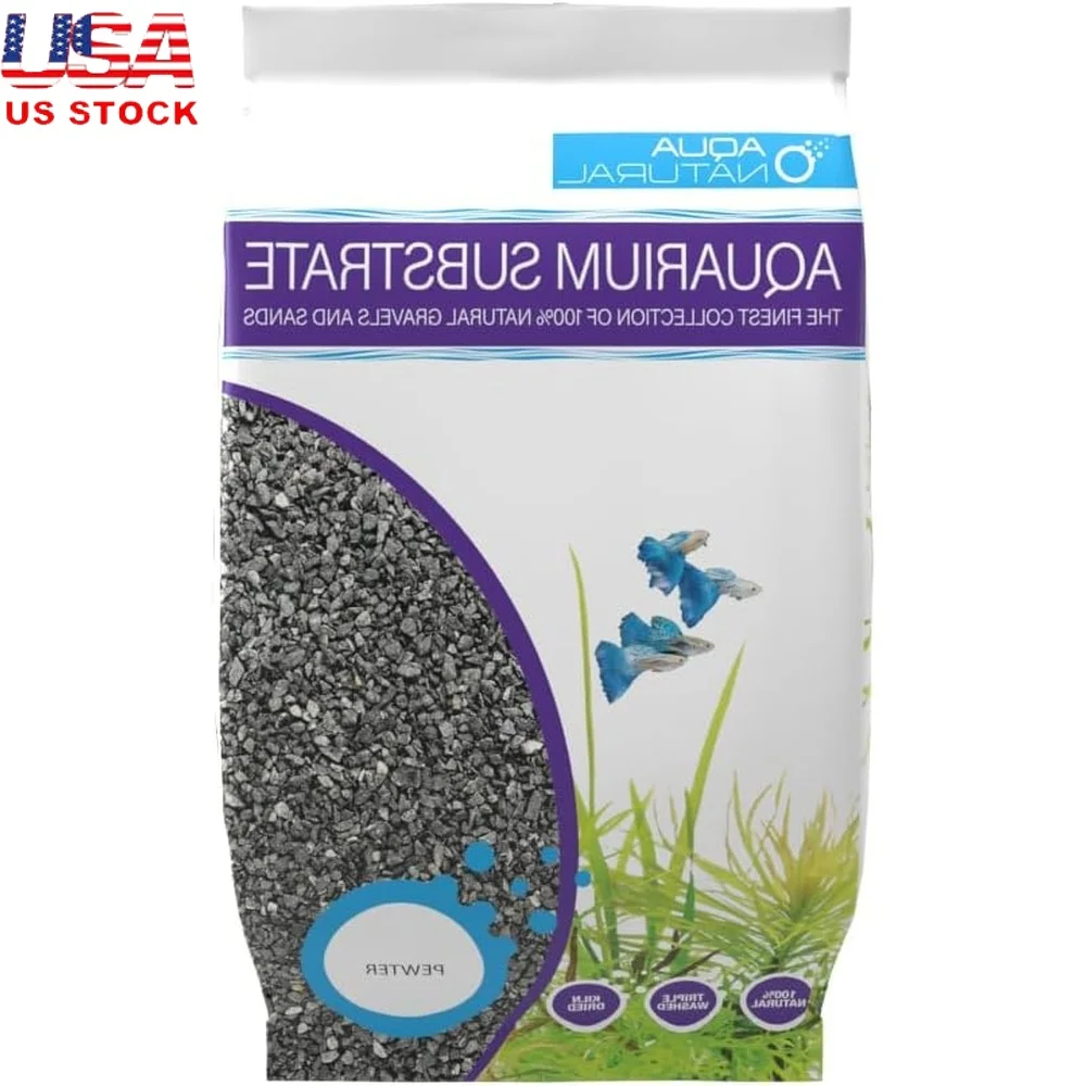 

Pewter Gravel Substrate 20lb Aquascaping Aquarium Vivarium Terrarium 4-6mm Natural Eco Friendly Toxin Free Dark Color Dramatic