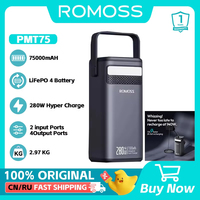 ROMOSS  Power Bank 75000 mAh 280W Type C Powerful Powerbank PD Fast Charge MPT75 External Battery For Xiaomi iphone