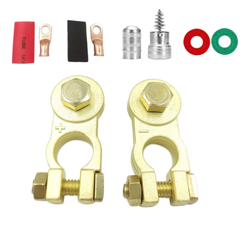 NEW-Positive & Negative Battery Terminals Connectors Clamps Terminal Connector Car Van Motorhome